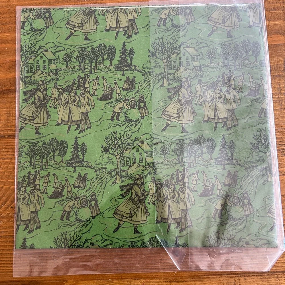 Bundle of vintage Christmas wrapping papers and card